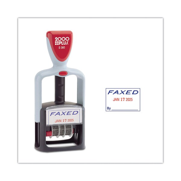 Message Date Stamp, Faxed, Blue/Red Ink