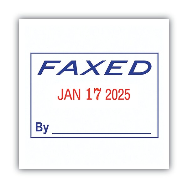 Message Date Stamp, Faxed, Blue/Red Ink