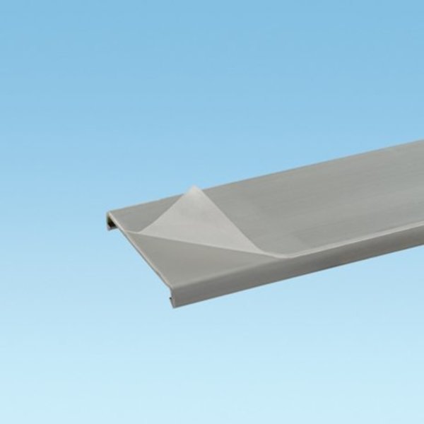 Wiring Duct Cover, Flush, PVC, 72 in L, 1-1/4 in W, Gray, Use With 1 in Wiring Duct