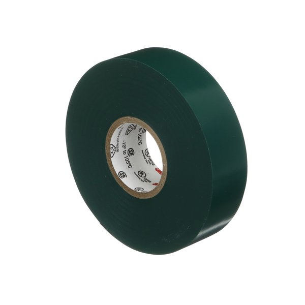 Vinyl Electrical Tape, 35, Scotch, 3/4 in W x 66 ft L, 7 mil thick, Green, 1 Pack