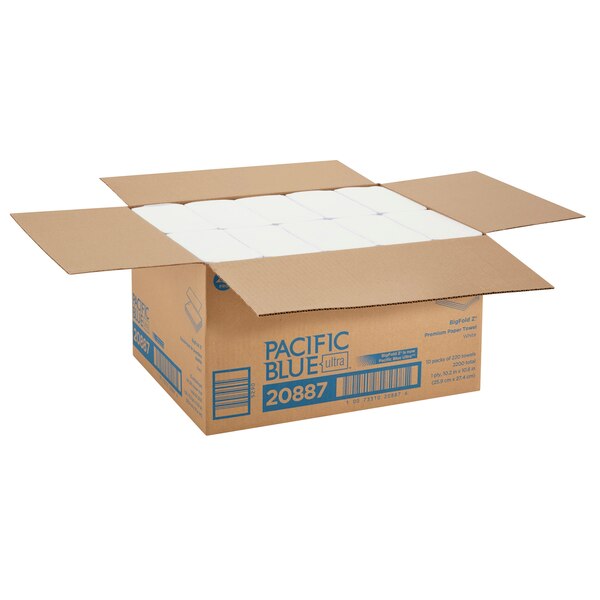 Pacific Blue Ultra Multifold Paper Towels, 1, 220, White, 10 PK