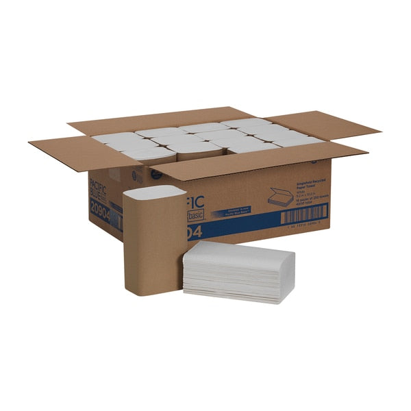 Pacific Blue Basic Single Fold Paper Towels, 1, 250, White, 16 PK