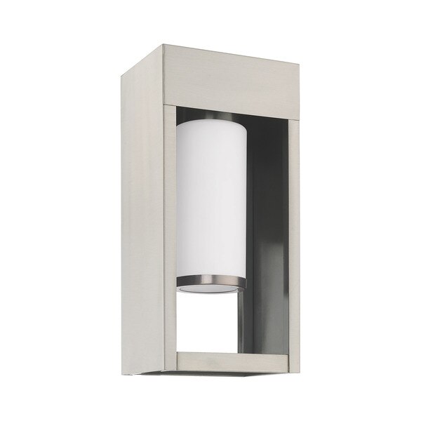 Bleecker 1 Light Brushed Nickel Outdoor Wall Lantern