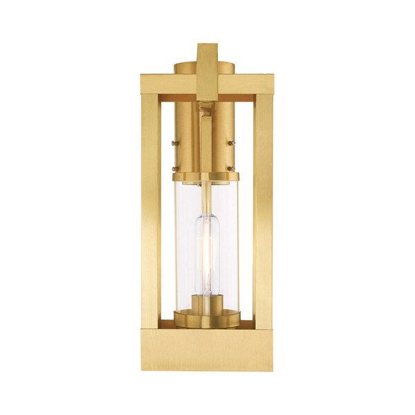 Delancey 1 Light Satin Brass Outdoor Pos