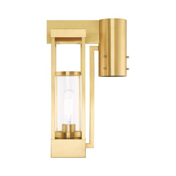 Delancey 1 Light Satin Brass Outdoor Pos