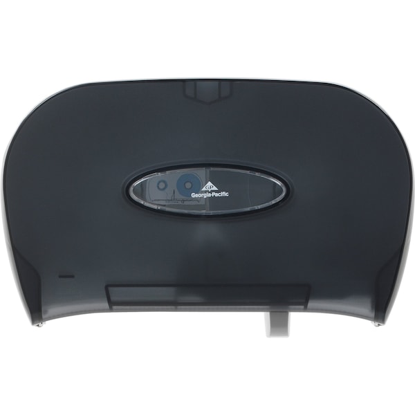 Toilet Paper Dispenser, Horizontal Double Roll, Standard Core, Wall Mount, Smoke
