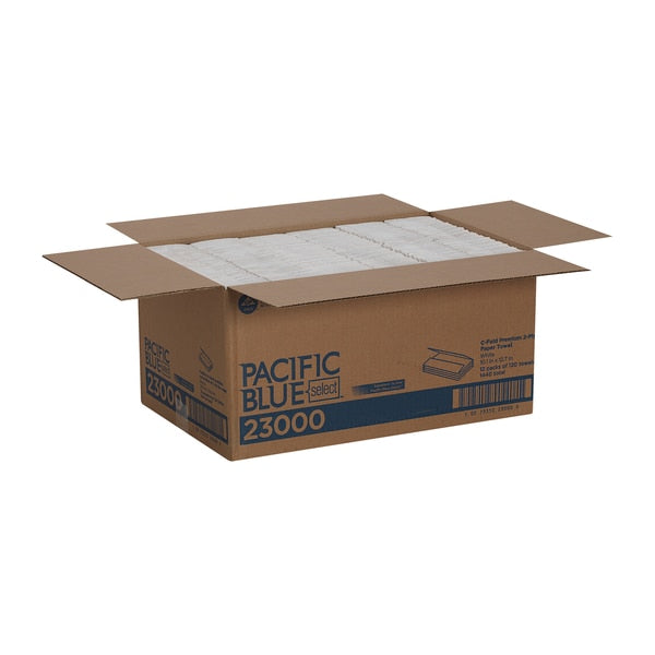 Pacific Blue Select C-Fold Paper Towels, 2, 120, White, 12 PK