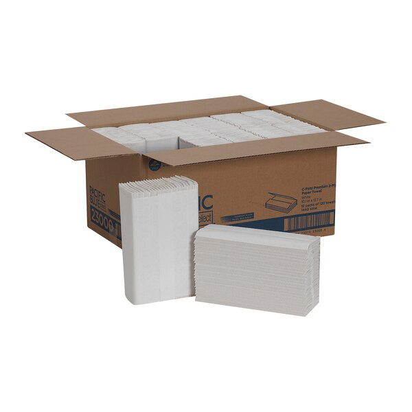 Pacific Blue Select C-Fold Paper Towels, 2, 120, White, 12 PK