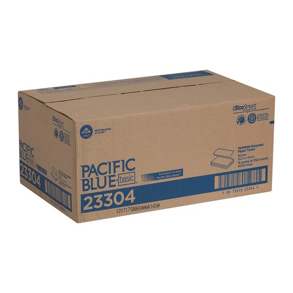 Pacific Blue Basic Multifold Paper Towels, 1, 250, Brown, 16 PK
