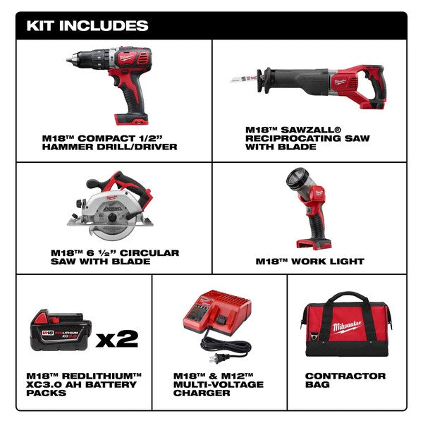 Cordless Combination Kit, 18.0V, Li-Ion