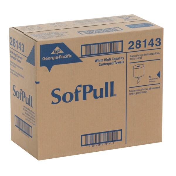 Soffpull Center Pull Paper Towels, 1, 560, 700 ft, White, 4 PK