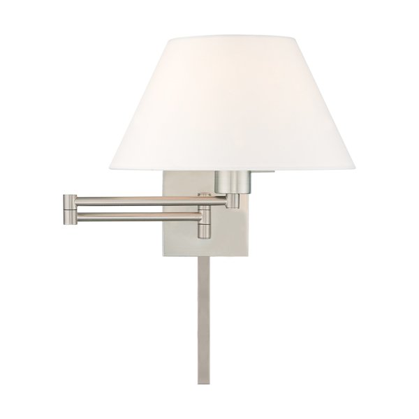 Swing Arm Wall Lamps 1 Light Brushed Nickel Swing Arm Wall Lamp