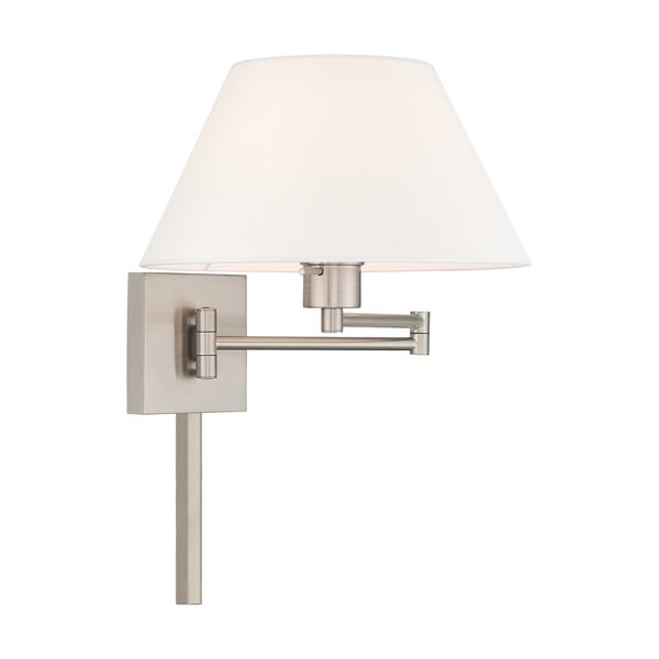 Swing Arm Wall Lamps 1 Light Brushed Nickel Swing Arm Wall Lamp