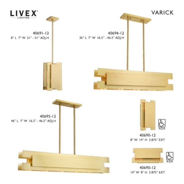 Varick 2 Light Satin Brass ADA Wall Sconce