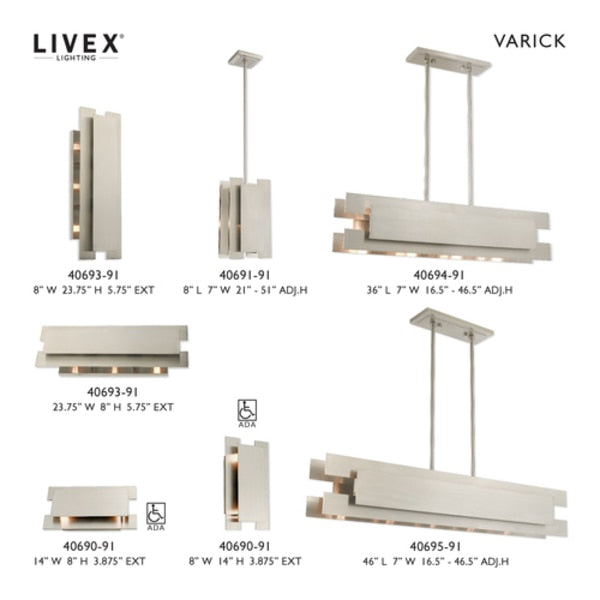 Varick 3 Light Brushed Nickel Bath Vanity