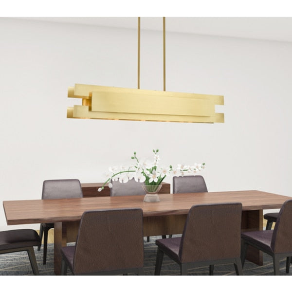 Varick 5 Light Satin Brass Linear Chande