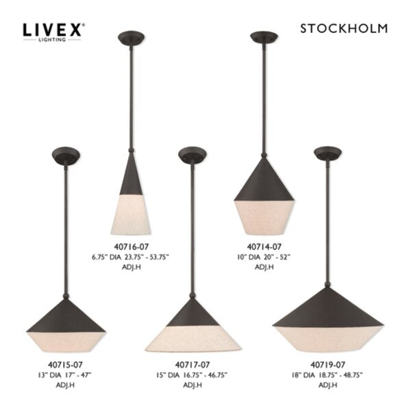 Stockholm 1 Light Bronze Pendant