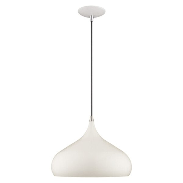 Metal Shade Mini Pendants 1 Light Shiny White Mini Pendant