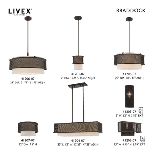 Braddock 1 Light Bronze Ceiling Mount