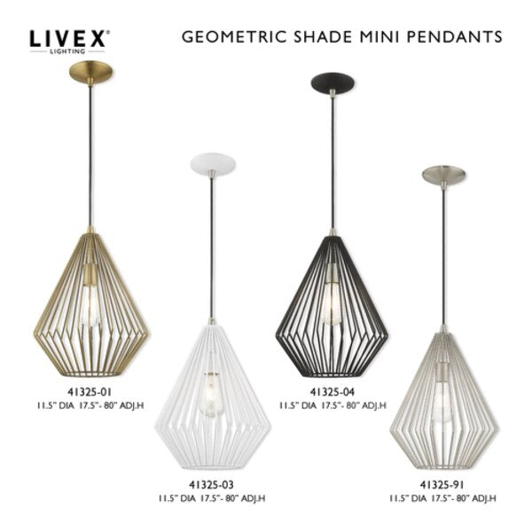 Geometric Shade Mini Pendants 1 Light Antique Brass Mini Pendant