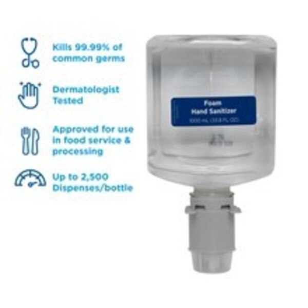 Hand Sanitizer, 1000mL, Foam, Unscented, PK4