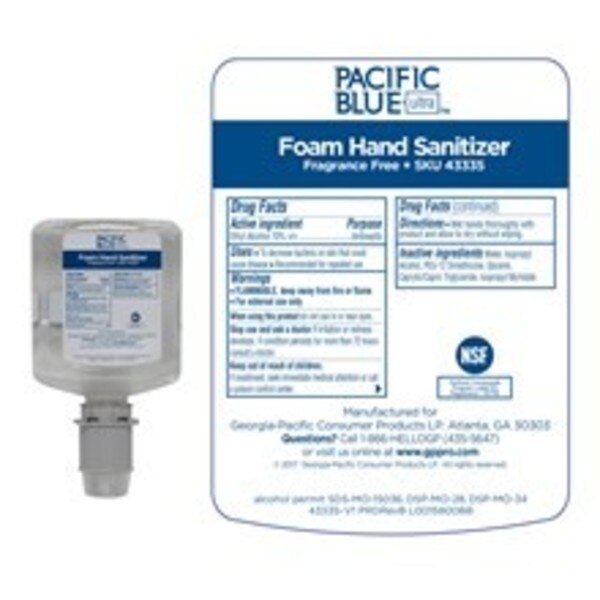 Hand Sanitizer, 1000mL, Foam, Unscented, PK4