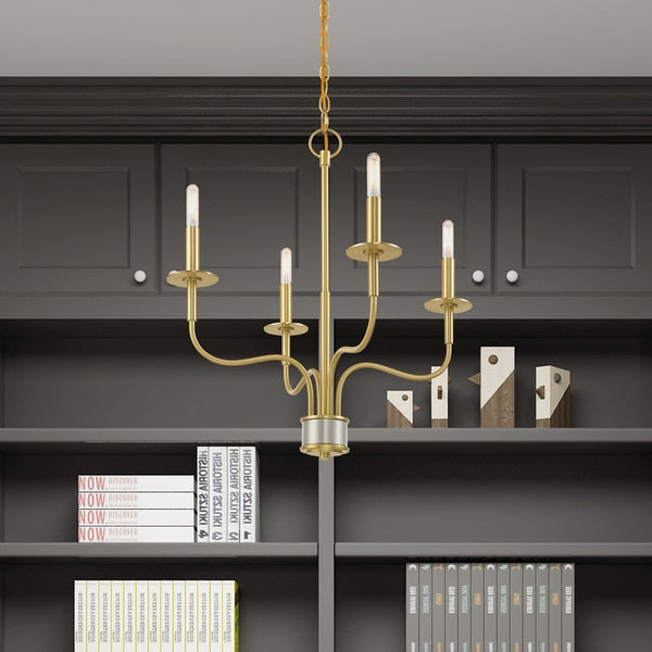 Lisbon 4 Light Satin Brass Mini Chandeli