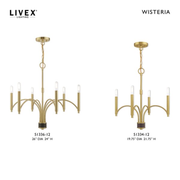 Wisteria 4 Light Satin Brass Mini Chandelier