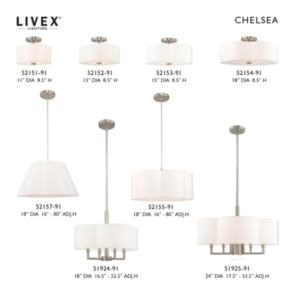 Chelsea 1 Light Brushed Nickel Pendant