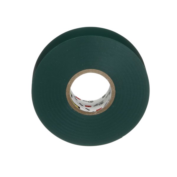 Vinyl Electrical Tape, 35, Scotch, 3/4 in W x 66 ft L, 7 mil thick, Green, 1 Pack