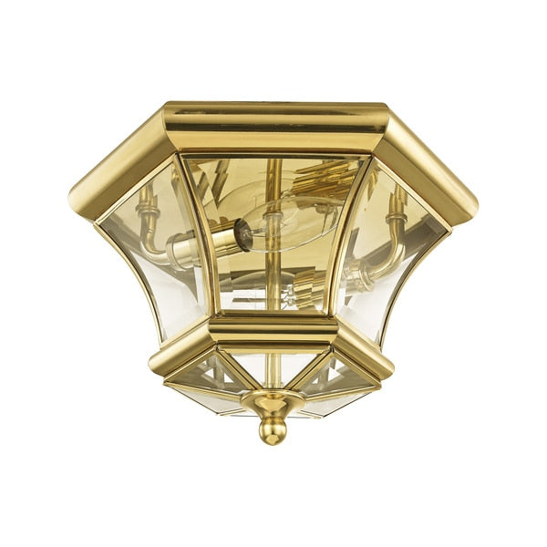 Monterey/Georgetown 2 Light Polished Brass Outdoor Ceiling Mount