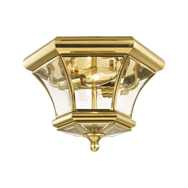 Monterey/Georgetown 2 Light Polished Brass Outdoor Ceiling Mount