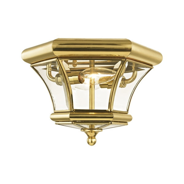 Monterey/Georgetown 2 Light Polished Brass Outdoor Ceiling Mount