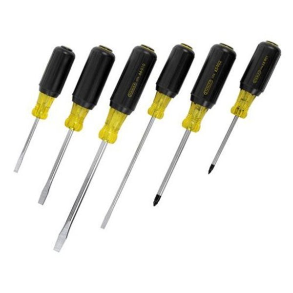 Magnetized Tip Screwdriver Set, Slotted/Phillips Tip, Ergonomic Cushion Grip, 6-Piece