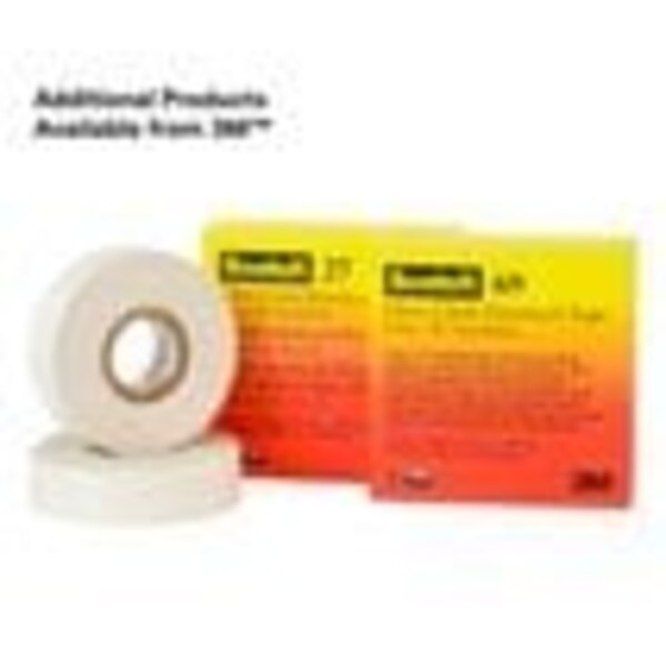 Glass Cloth Electrical Tape, 69, Scotch, 3/4 in W x 66 ft L, 7 mil thick, White, 1 Pack