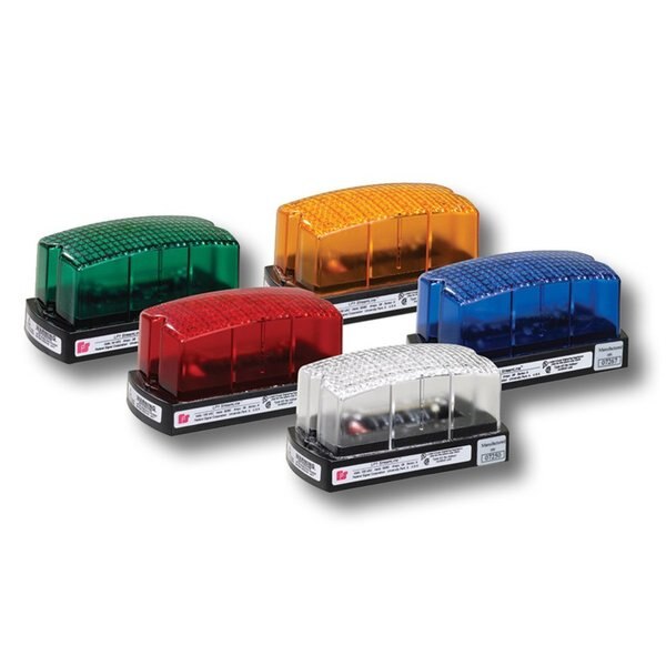 Warning Light, LED, White, Surface, Rect, 5 L