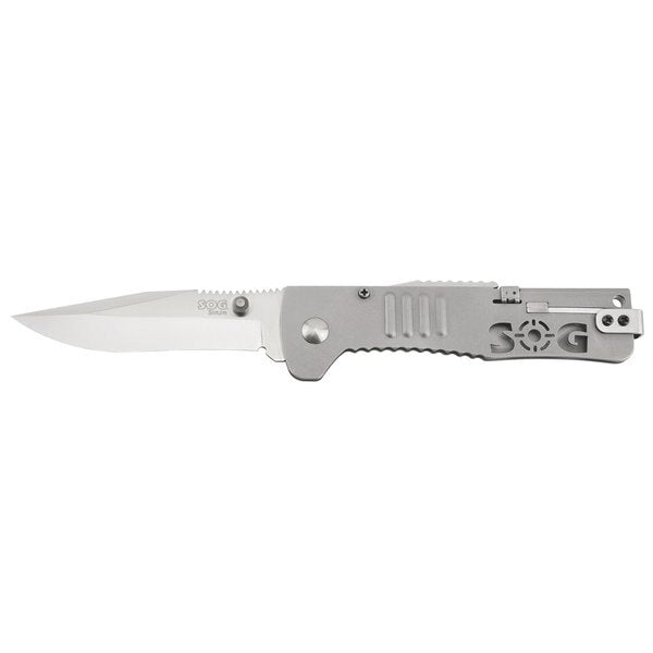 Folding Knife, Clip Point, Satin, 3-3/16 In
