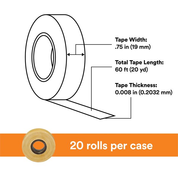 Electrical Tape, 8 mil, 3/4