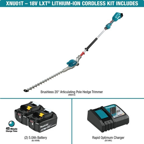 Hedge Trimmer, 18 V 5.0 Ah Lithium-Ion (Battery Not Included) Not Gas Powered 18V Electric