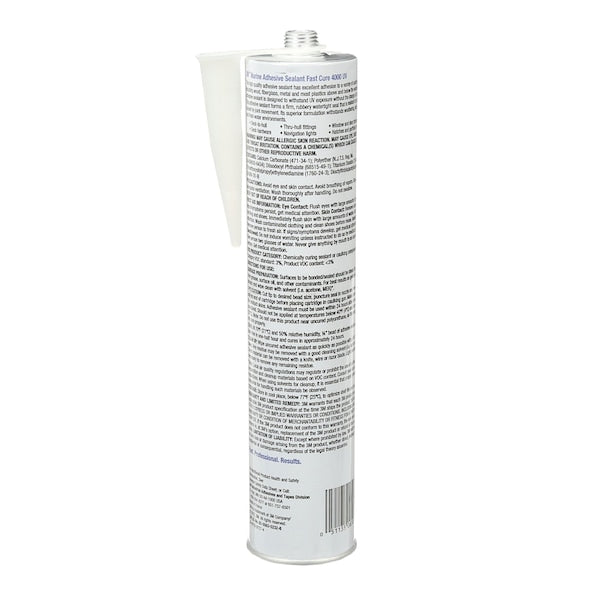 UV-Resistant Fast Cure 4000 UV Gasket Sealant, 10 oz, White, Temp Range -40 to 190 Degrees F