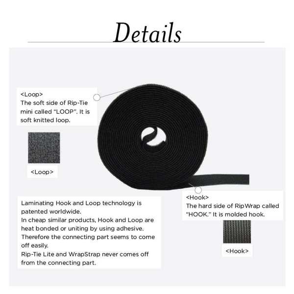 Hook and Loop Tape, 3/8x600 ft.
