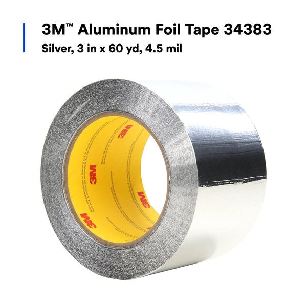 Self Wound Foil Tape, 3 in x 60 yd, Silver