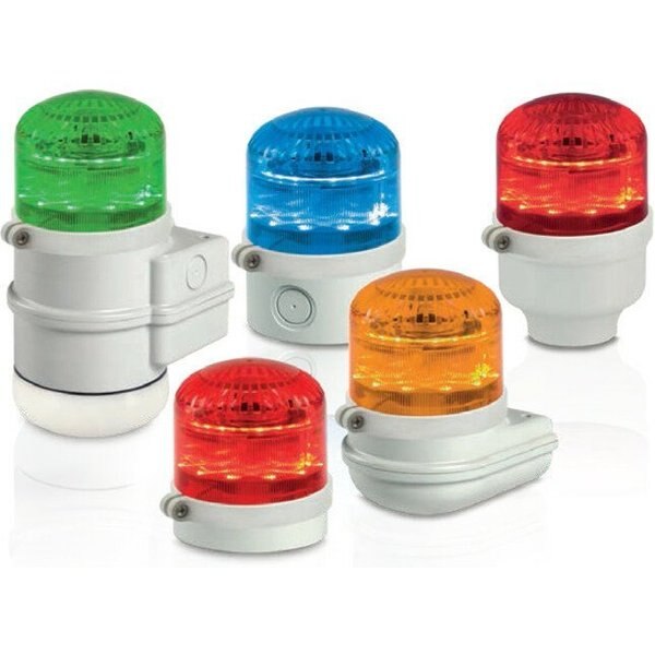 Beacon Warning Sounder Light, Green, LED