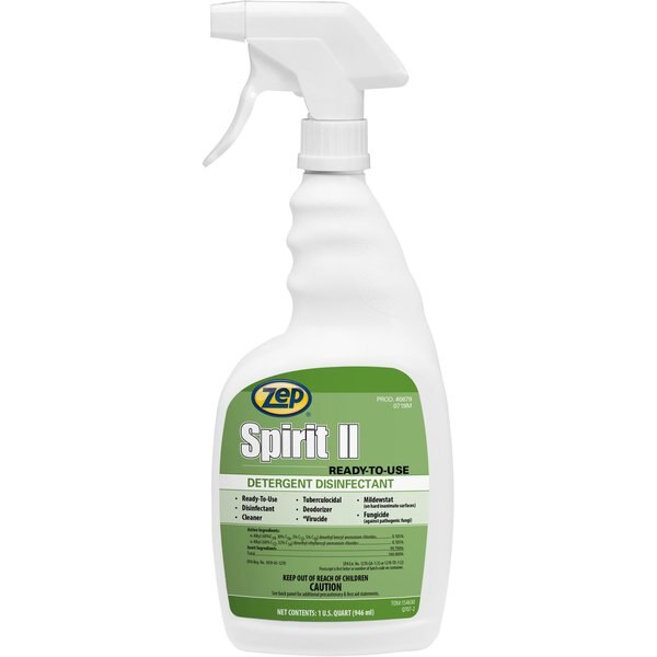 Disinfectant Cleaner, Trigger Spray Bottle, Lemon, Clear