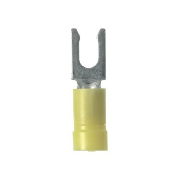 12-10 AWG Vinyl Locking Fork Terminal #10 Stud PK50