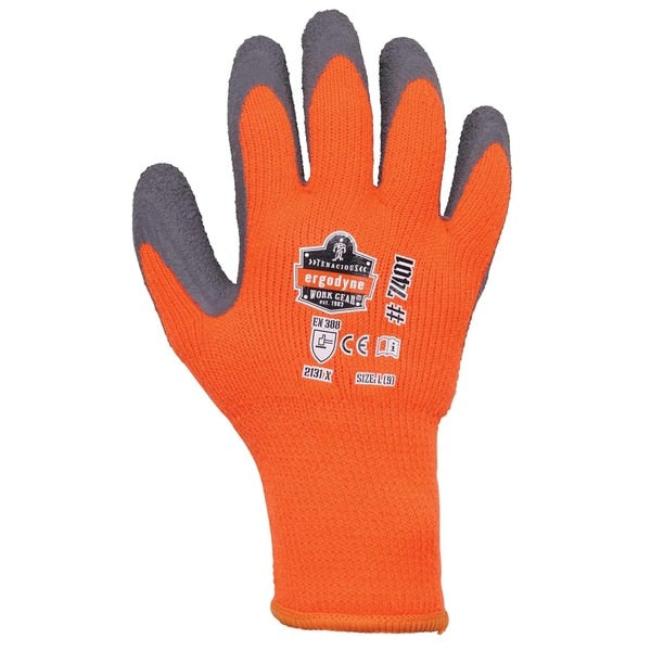 Orange Coated Lightweight Winter Work Gloves, M, PR