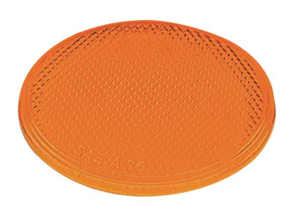 Reflector, Stick-On, Yellow, Round, Dia 2 In