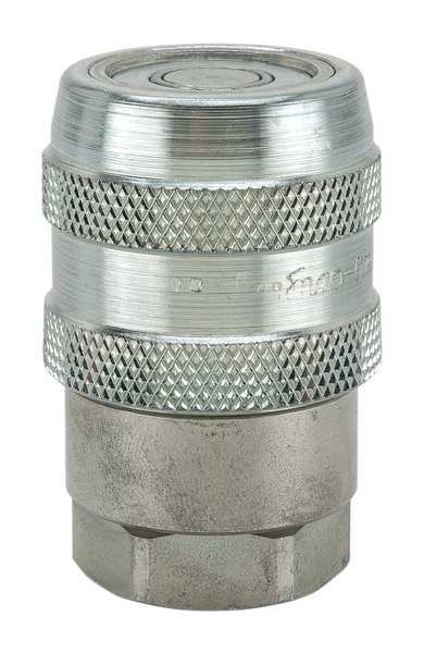 Hydraulic Quick Connect Hose Coupling, Steel Body, Push-to-Connect Lock, 1-5/16