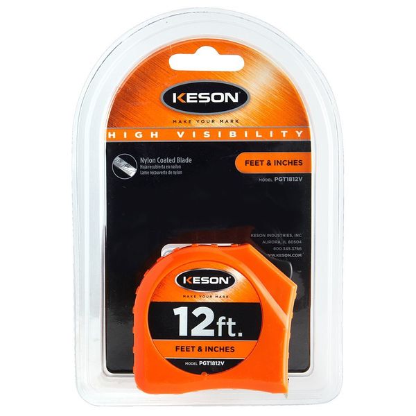 12 ft Tape Measure, 5/8 in Blade