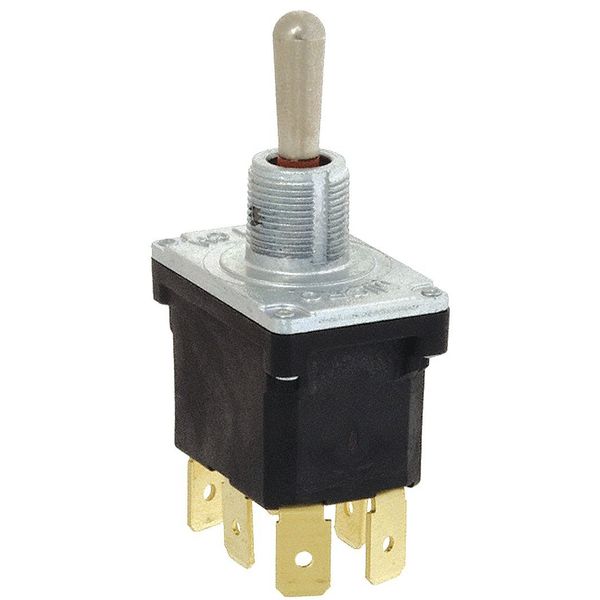 Toggle Switch, DPDT, 6 Connections, Momentary On/Maintained Off/Momentary On, 1/2 hp, 10A @ 277V AC
